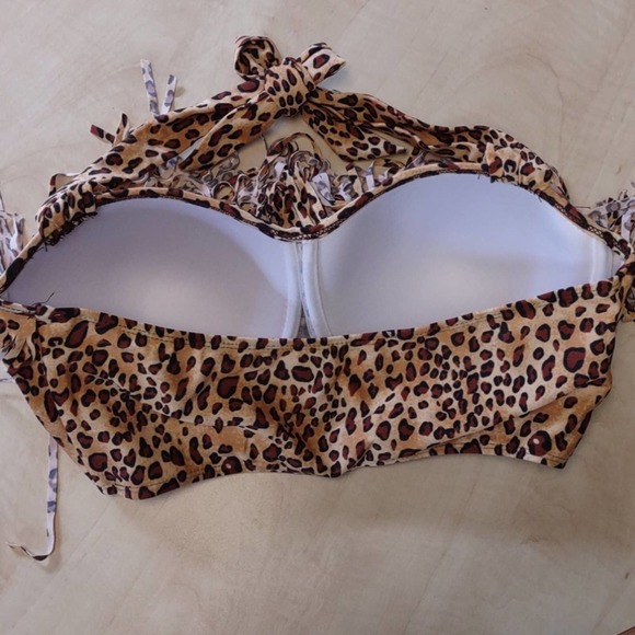 2 PC Leopard Print Fringe High Waist Bikini Set 14 - Picture 9 of 11